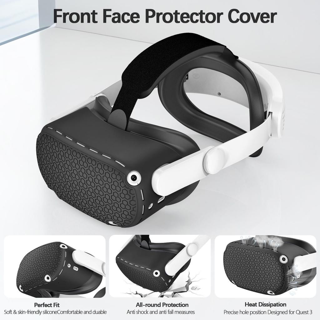Five-Piece Silicone Protective Case Set for Meta/Oculus Quest 2: VR Controller and Main Unit Covers