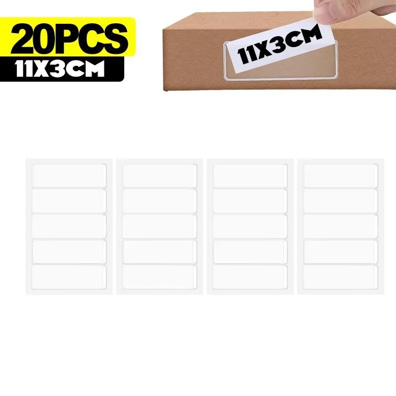 Self-Adhesive Label Holder Clear Card Holders Shelf Tag Label Bag Paper Card Labels Pockets DIY Office Organizing Classify Items