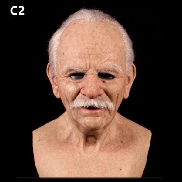 New Old Man Masks Halloween Cosplay Props Scary Horror Facepiece Unisex AdultJ