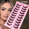 10 Pairs Eyelashes Natural Long 3D Mink Lashes Fluffy Volume Mink False Eyelashes Cruelty Free Wispy Lashes Makeup