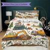 Fresh Nature Truck Pattern Bedding uilt Set uilt Cover Pillowcase Home Decoration Birthday Gift (1 * duvet cover + 2 * pillowcase without core)