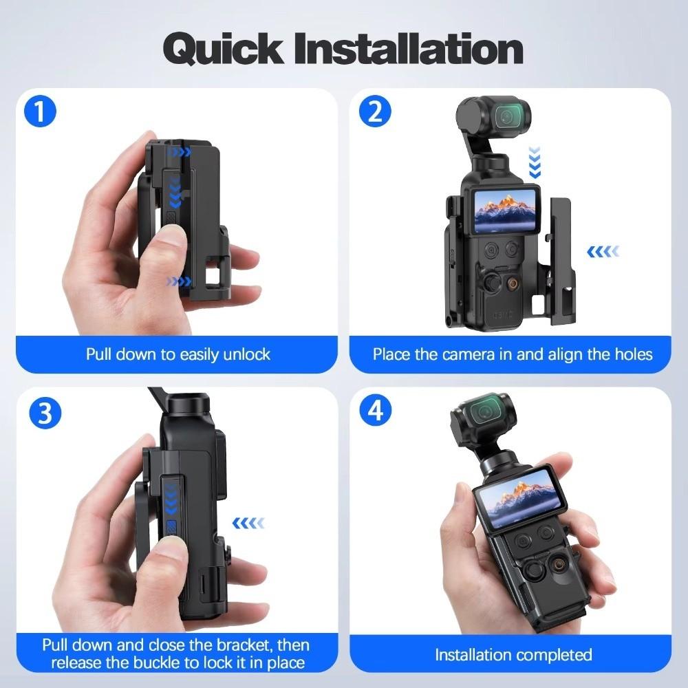 Foldable Magnetic Mount Expansion Adapter Holder for DJI Osmo Pocket 4 Cycling/V-log/Tabletop