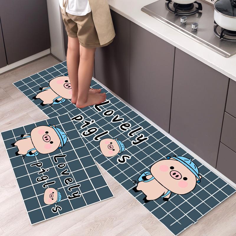 Fashionable Simple Nordic Style Kitchen Floor Mat Household Carpet Long Strip Door Mat Modern Home Decor 