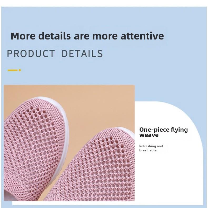 Летняя женская обувь с сетчатым лицом для женщин среднего и пожилого возраста, без застежек, на мягкой подошве, матерчатая обувь, дорожная обувь для женщин