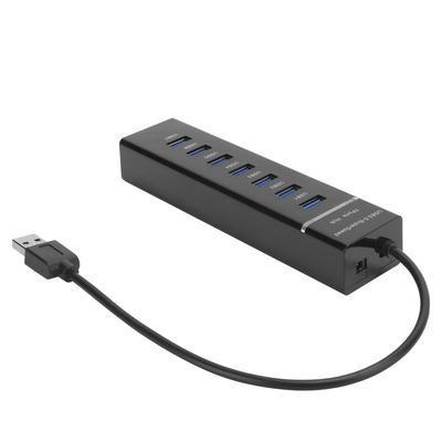 USB 3.0 Хаб 7-портовый Сплиттер с Синим Светодиодным Индикатором Высокоскоростной 5 Гбит/с BYLP107 DC 5V
