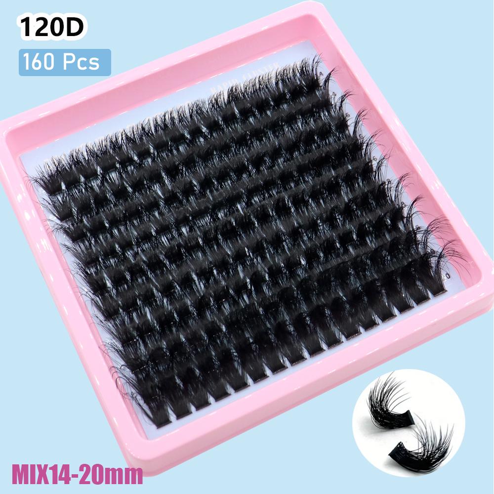 Черные пучковые ресницы, 10 рядов, термоклеевые ресницы CC/D/DD из меха норки, с длинными глазами.