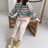 Весенние вязаные эластичные детские брюки, детские брюки с мягким бантом для маленьких девочек, одежда для детей 1-7 лет