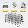 4 Piece Tiered Oven Cooling Rack Set Heat Resistant Carbon Steel Grids for Cakes Cookie Baking Essential