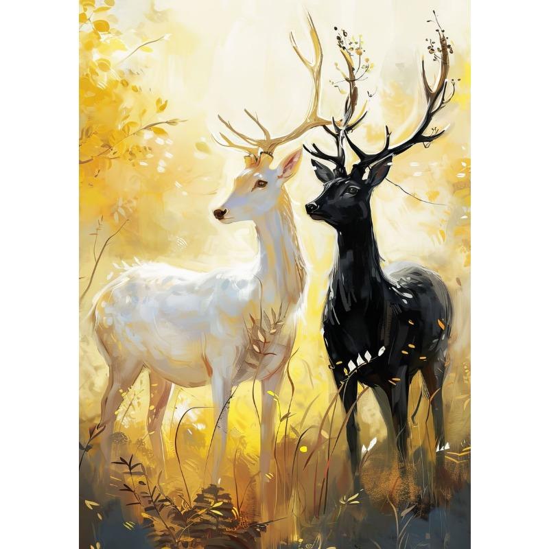 Дикая природа Два оленя Слон Лебедь Кит Настенное искусство Холст Масло Живопись Постеры и Принты Настенные картины для гостиной Домашний декор