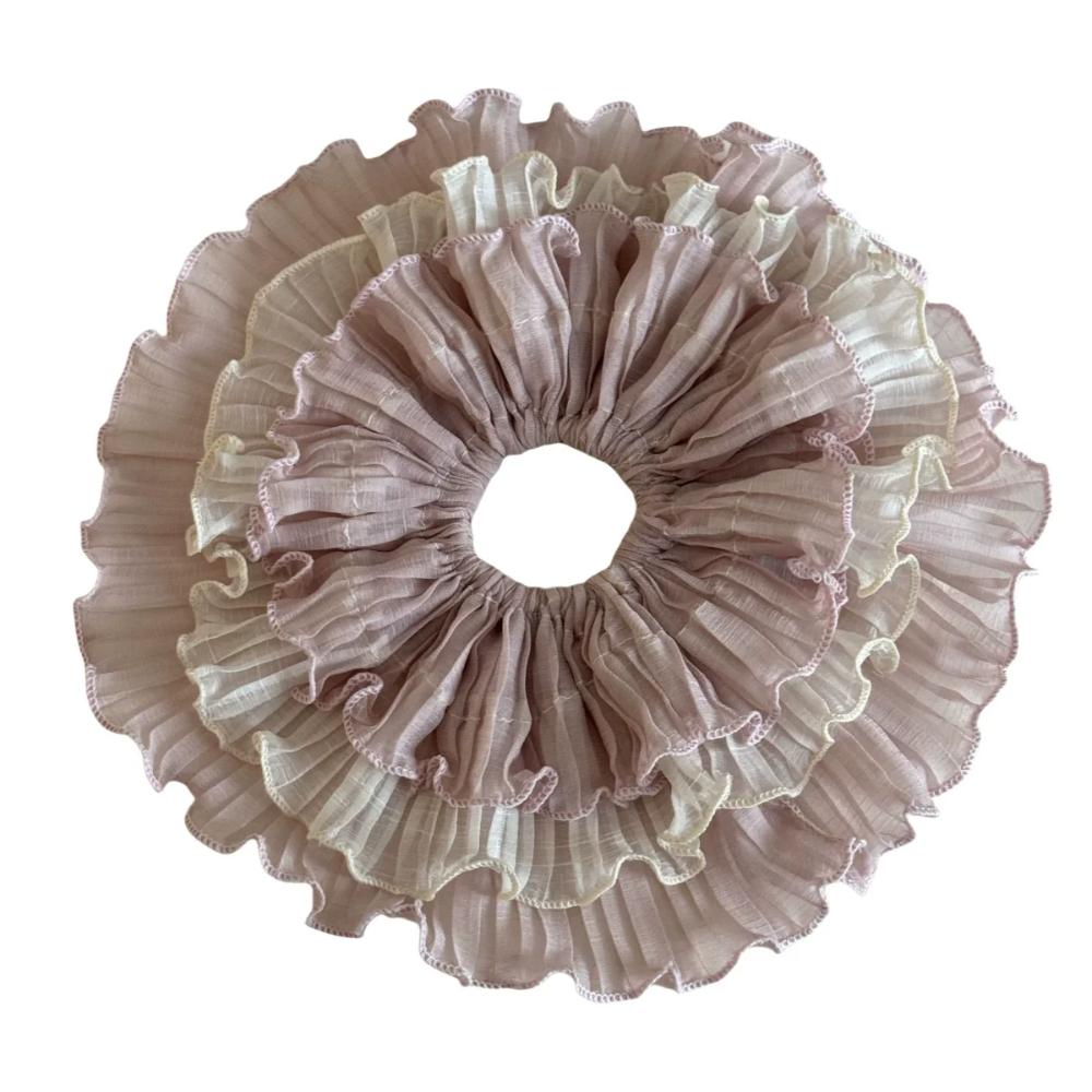 Multi-Layer Wavy Lace Scrunchie Premium Sense Hair Accessories Luxury Hair Ties Women