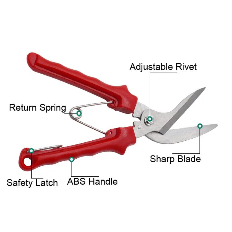 Household Stainless Steel Elbow Pruning Shears Sharp Blade Thick Branches Potting Repair ABS Antiskid Handle Garden Scissors