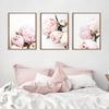 Розовый пион, цветы, картины, постеры, скандинавский домашний декор, картина маслом, постеры и принты, домашний декор для гостиной, холст, настенное искусство