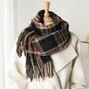 Designer Brand Plaid Cashmere Scarf for Winter Warm Pashmina Blanket Scarves Tassel Casual Bufanda Poncho Lady Wraps Shawls