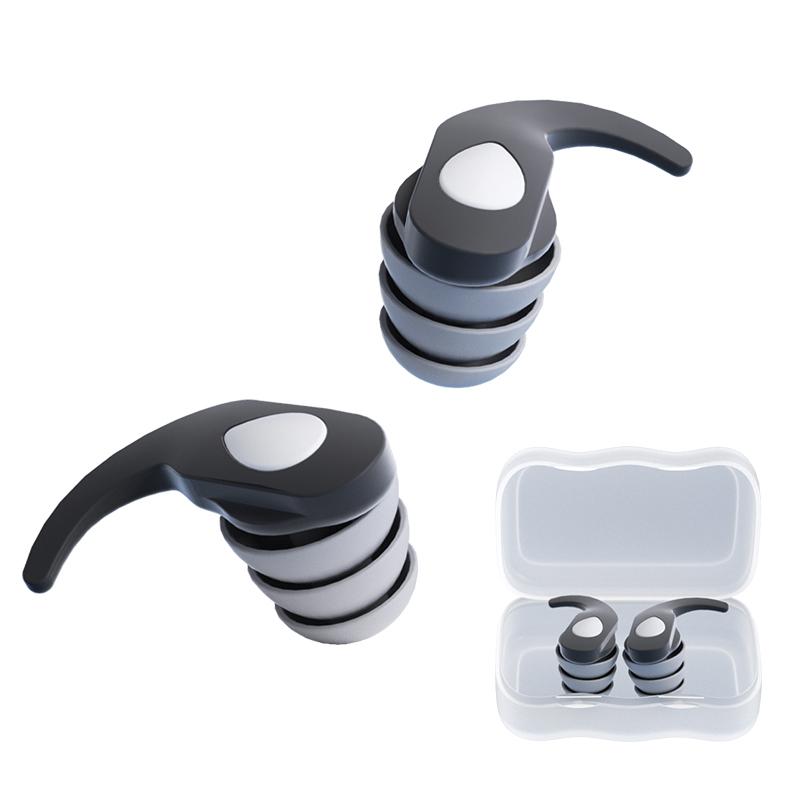 1 Pair Silicone Noise Reduction Earplug Waterproof Soft Comfort  Ear Protector Plugs Earplugs for Travel Work Sleep Swimming