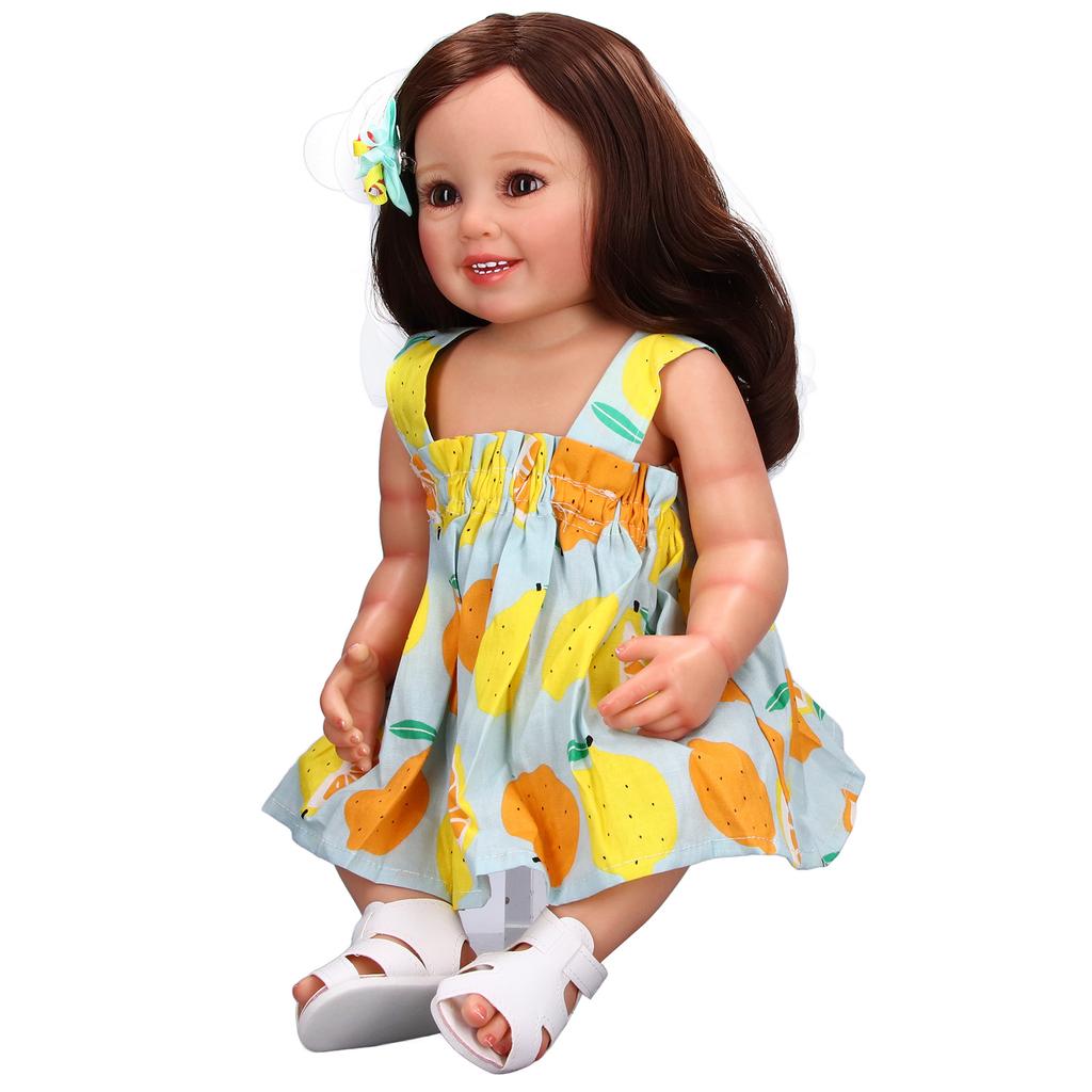Кукла-реборн с виниловым телом, реалистичная новорожденная девочка, кукла в подарок с одеждой 55 см/21,7 дюйма