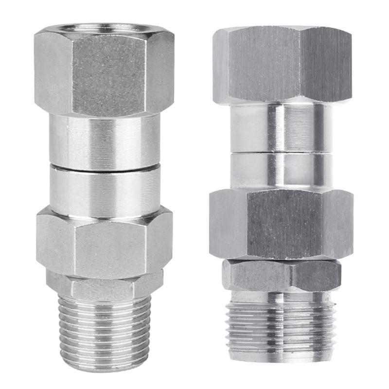 Аксессуар для мойки высокого давления 3/8'' NPT Наружная резьба/M22 14 мм Поворотное соединение Нержавеющая сталь Быстросъемный соединитель Антикоррозийный