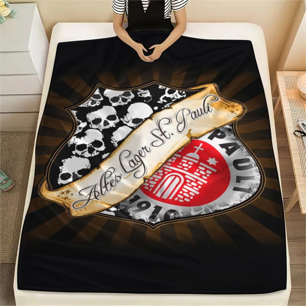 1PC ST pauli Print Flannel Blanket, High quality Comfortable for All Seasons, Home Decor, Warmth and Comfort, Perfect for Christmas Gifts183