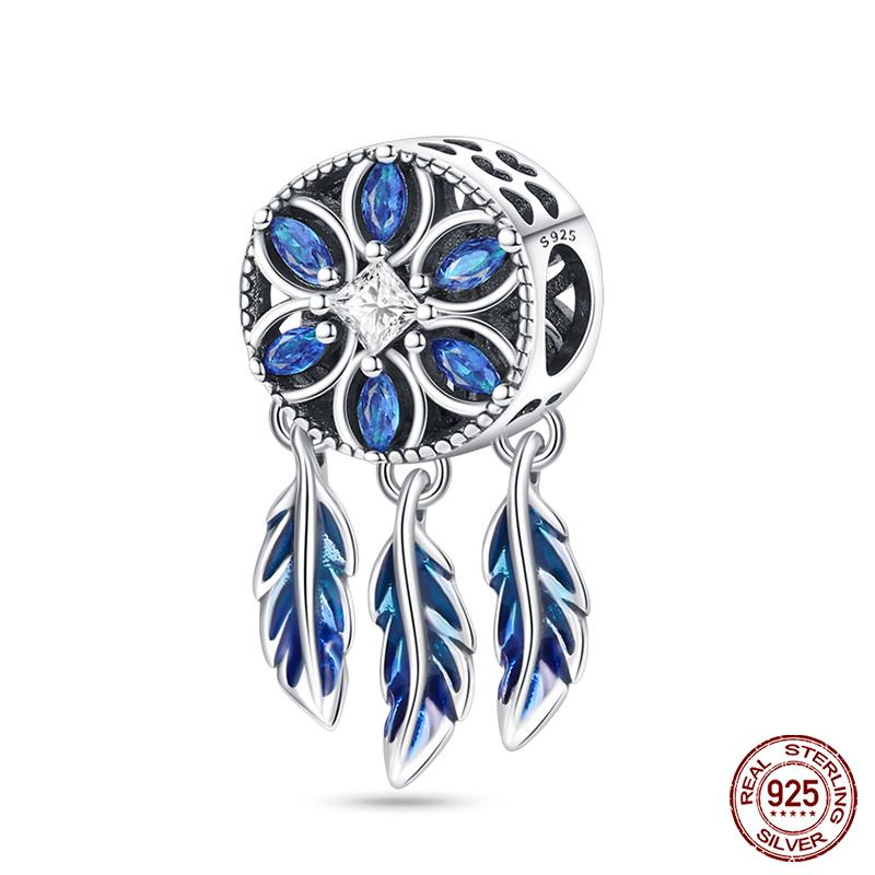 100% Настоящая Медь Перья Ловец Снов Кисточки Шармы Бусины Подходят для Оригинального Браслета-Браслета Qikaola Модная Бижутерия Сделай Сам
