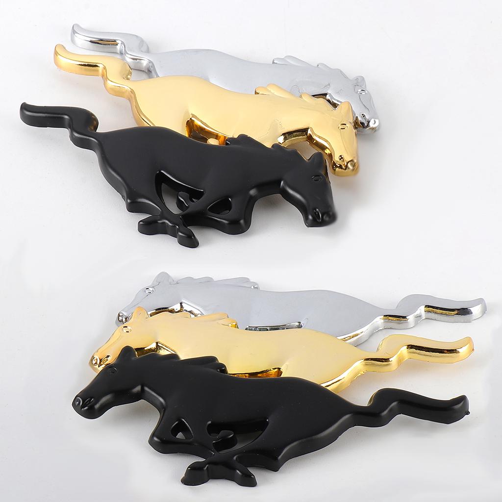 2PCS 7.5/11CM 3D Mustang Badge Running Horse Sticker For Ford Fiesta Focus Mondeo Kuga Edge Shelby GT Car Body Decoration Emblem