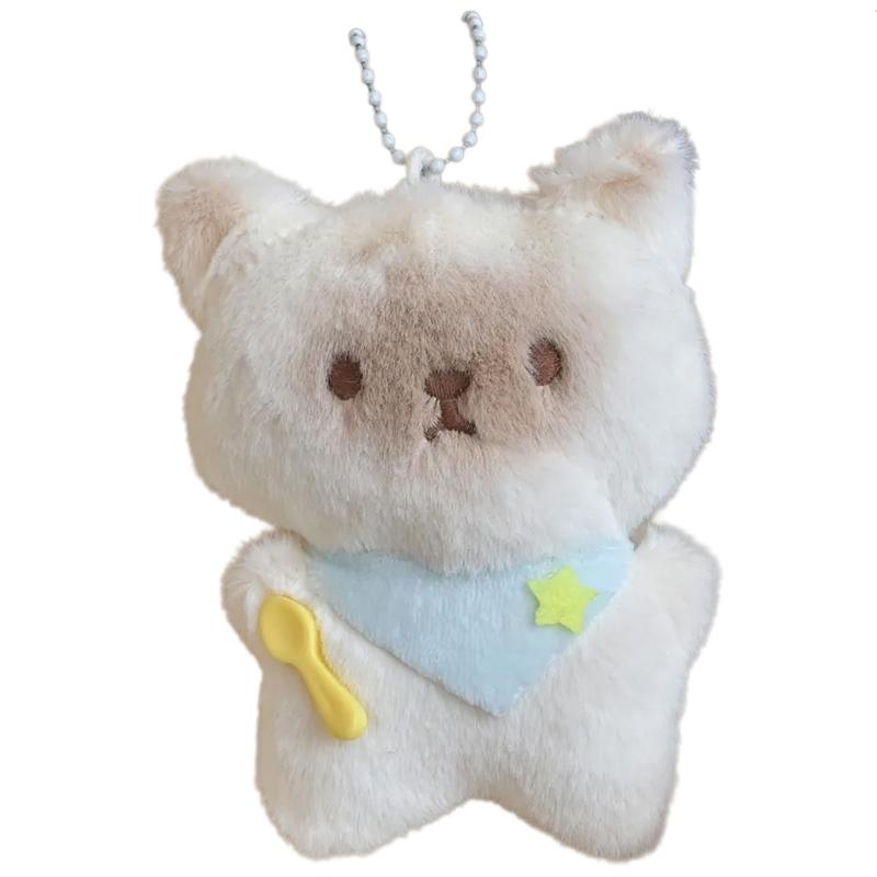 Cute Cats/Rabbit/Bear Keychain Plush Keychain Accessories for Backpacks,Bags,Purse,Phone,Car Keyring New Year Gifts