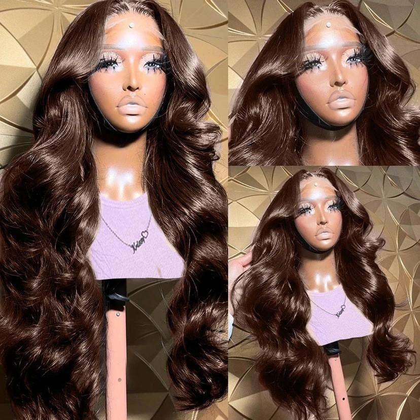 European American Women's Wine Red Long Curly Hair Big Waves Full Lace Wig Dark Brown Heat Resistant Large Cap Size Silk Base