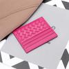 Woven Lambskin Card Case Genuine Leather Card Holders For Women Men Fashion Knitting Coin Purse Business Credit Cards Organizer