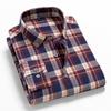 Men's Plaid Shirt - Pure Cotton Flannel Long-Sleeved Button Collar Warm Casual Shirt