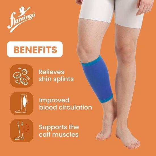 Flamingo Премиальные ортопедические компрессионные рукава для поддержки голени для занятий спортом, занятий в тренажерном зале, бега, езды на велосипеде, джоггинга | поддержка икроножных мышц для мужчин и женщин