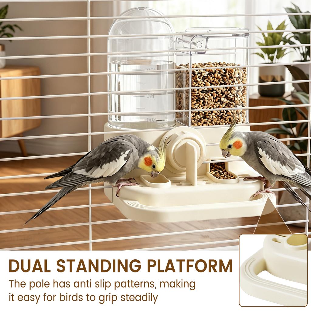 2 in 1 Bird Feeder and Waterer Hanging Pet Feeder Quail Parrot Water Dispenser Bird Food Box Bird Cage Accessories Pet Supplies
