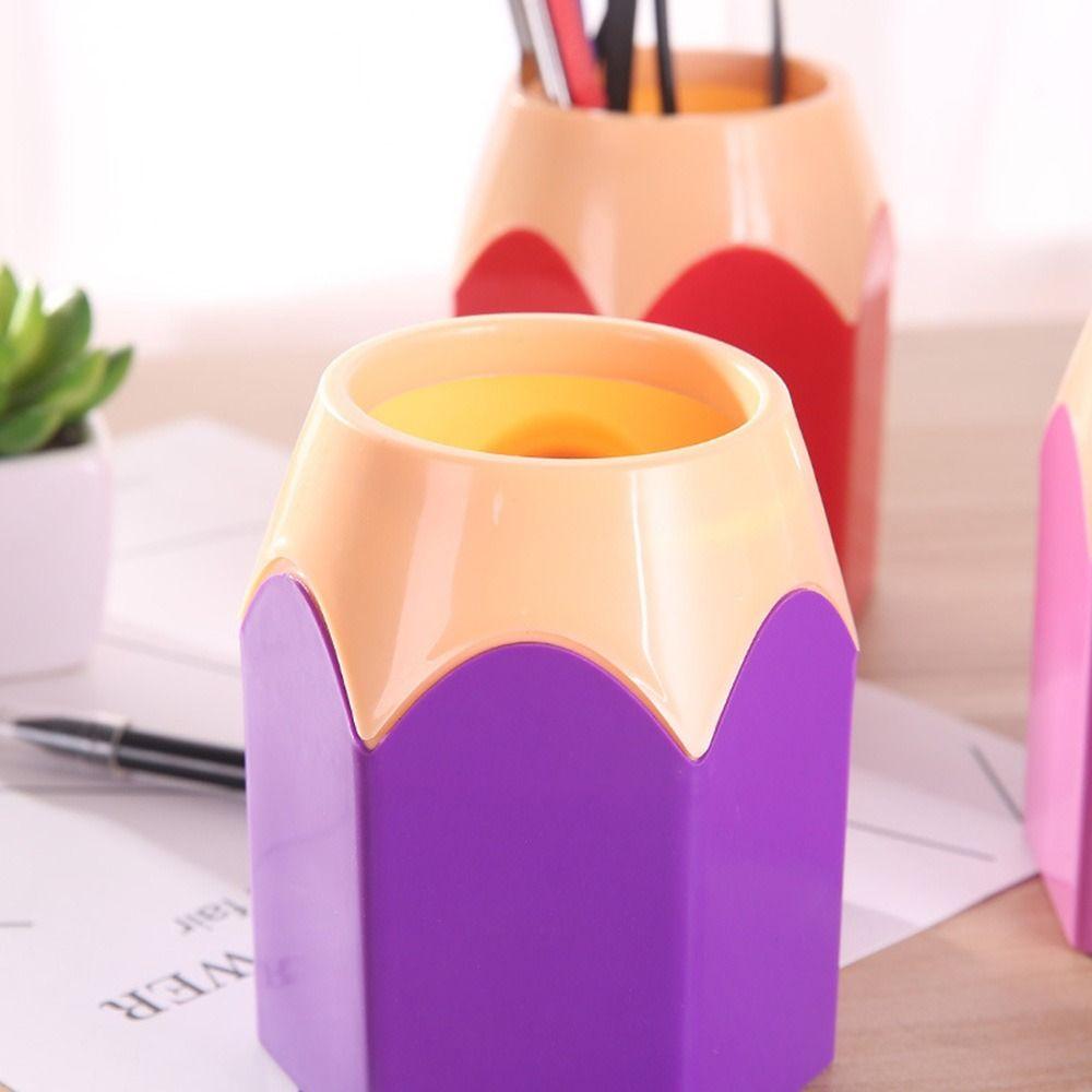 Desk Tidy Organiser Pencil Pot Holder Pen Storage Creative Pencil Head Pen Holder Organizer Box
