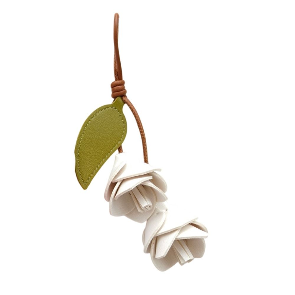 Fashion Pu Leather Tulip Pendant Hanger Bag Decoration Trendy Pu Flower Keychain Women