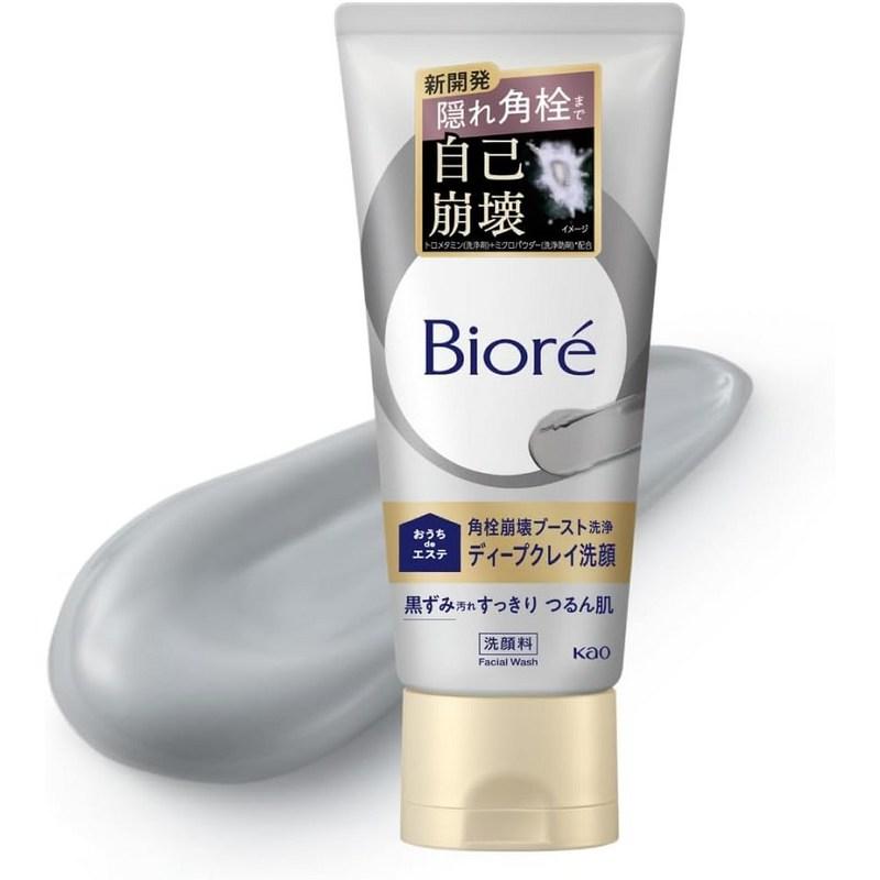 Biore Ouchi de Este Глубоко очищающая пенка-скраб с глиной 180 г Очищающее средство с глиной для пор, черных точек, кожного сала и омертвевших клеток кожи, 2 шт.
