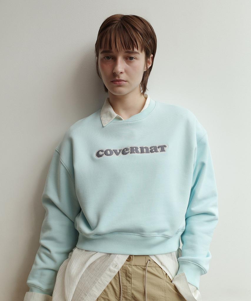 COVERNAT WOMAN Cooper Logo Sweatshirt Sky Blue
