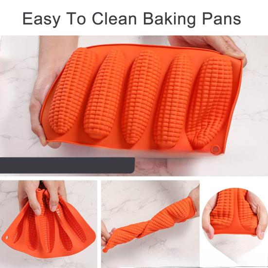 Silicone Corn Bread Stick Pan Non-Stick Tortilla Mold High Temperature Resistant Flexible Baking Mold