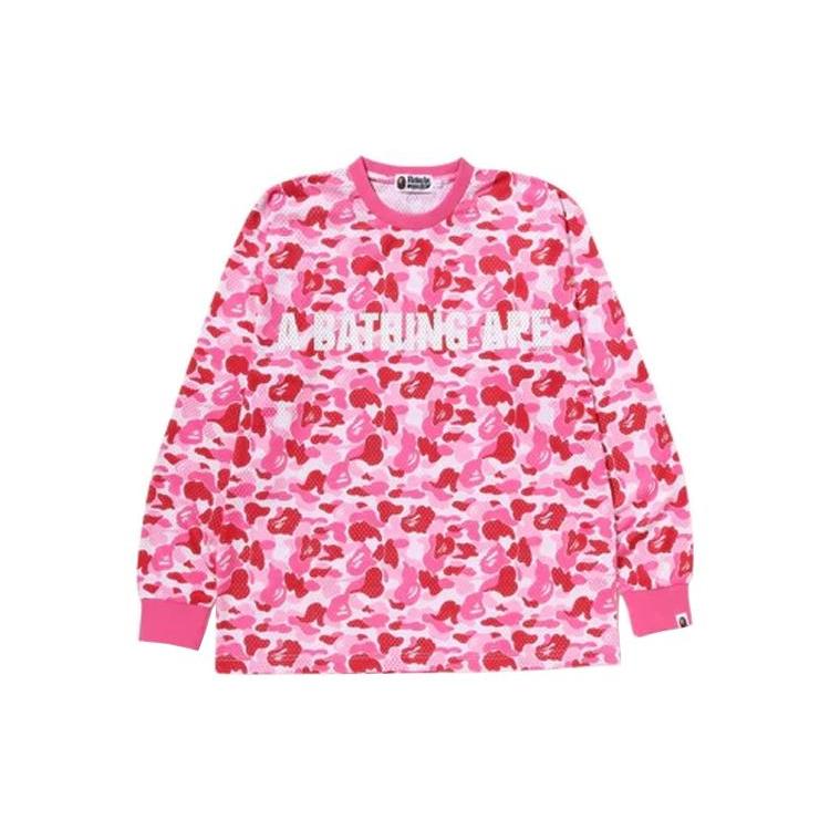 Bape Abc Camo Сетчатая футболка с длинным рукавом свободного кроя 1J30-111-002
