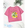 Sexy Cotton Crop Tops Womens Fruit Italy Lemone Prints Washed T-Shirts Summer Regular Fit O-Neck Streetwear Clothes