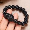 Привлекайте Богатство Мужской Фэн-шуй Пи Сю Обсидиан Камень Бусины Браслет Удачи Браслеты