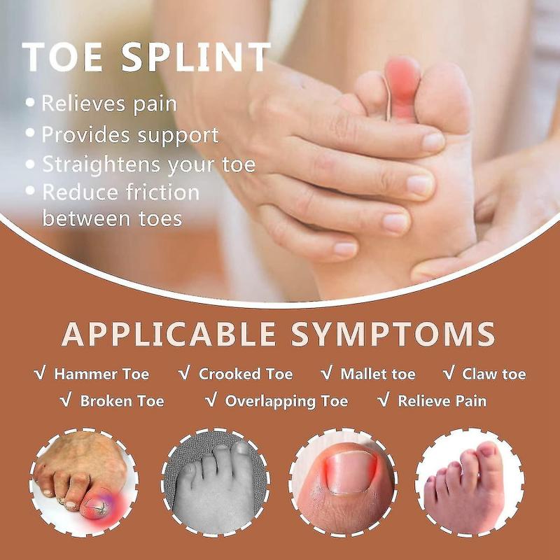 2pcs Toe Splint, Toe Corrector Brace, Toe Straightener For Hammer Toe, Crooked Toe, Mallet Toe, Bent Toe, Claw Toe