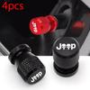 Car Wheel Tire Valve Caps Dust Accessories For Jeep Grand Cherokee Wrangler JK Gladiator Compass Renegade Patriot Aluminum Alloy