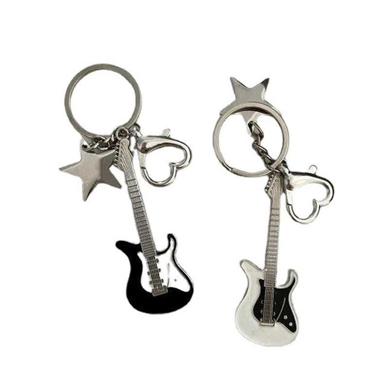 Гитара Любовь Сердце Звезда Брелок Для Мужчин Женщин Милый Прохладный Модный Кулон