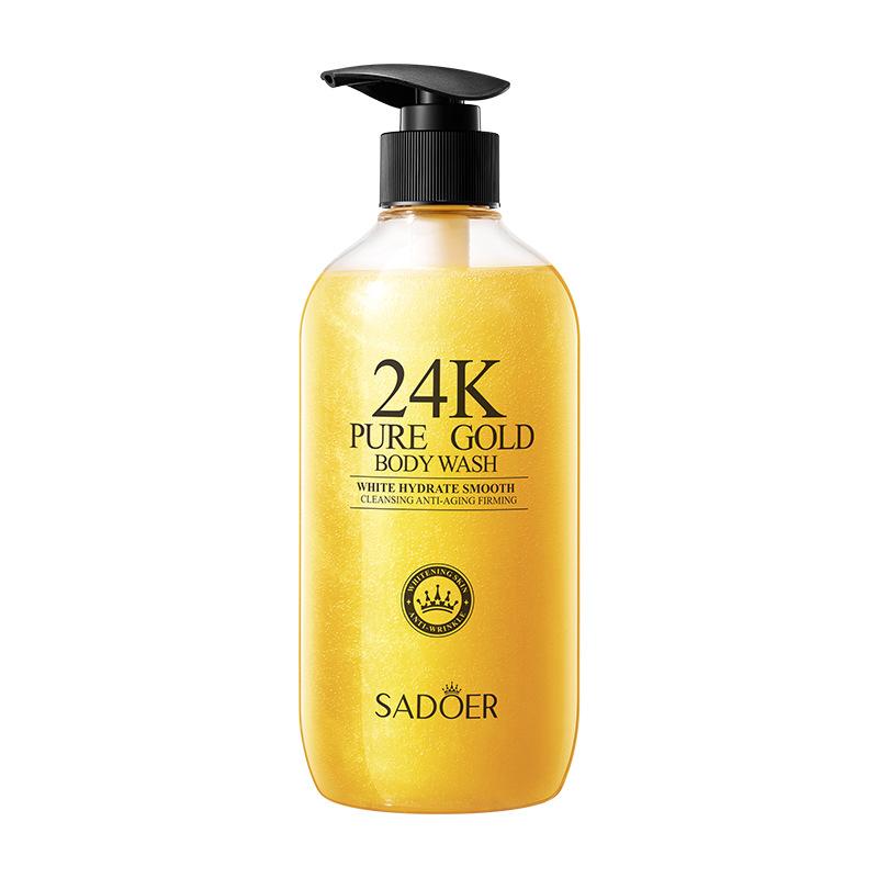 24K Gold Body Wash 500 мл SADOER Очищающий и увлажняющий ароматизированный гель для душа