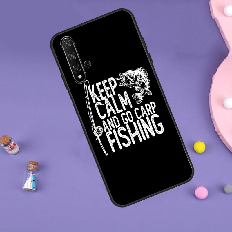 Carp Fish Fishing Rod Case For Huawei Nova Y70 Y60 Y61 Y90 Y91 5T 9 10 SE 3i 8i 11i 11 Pro P20 P40 P30 Lite Cover
