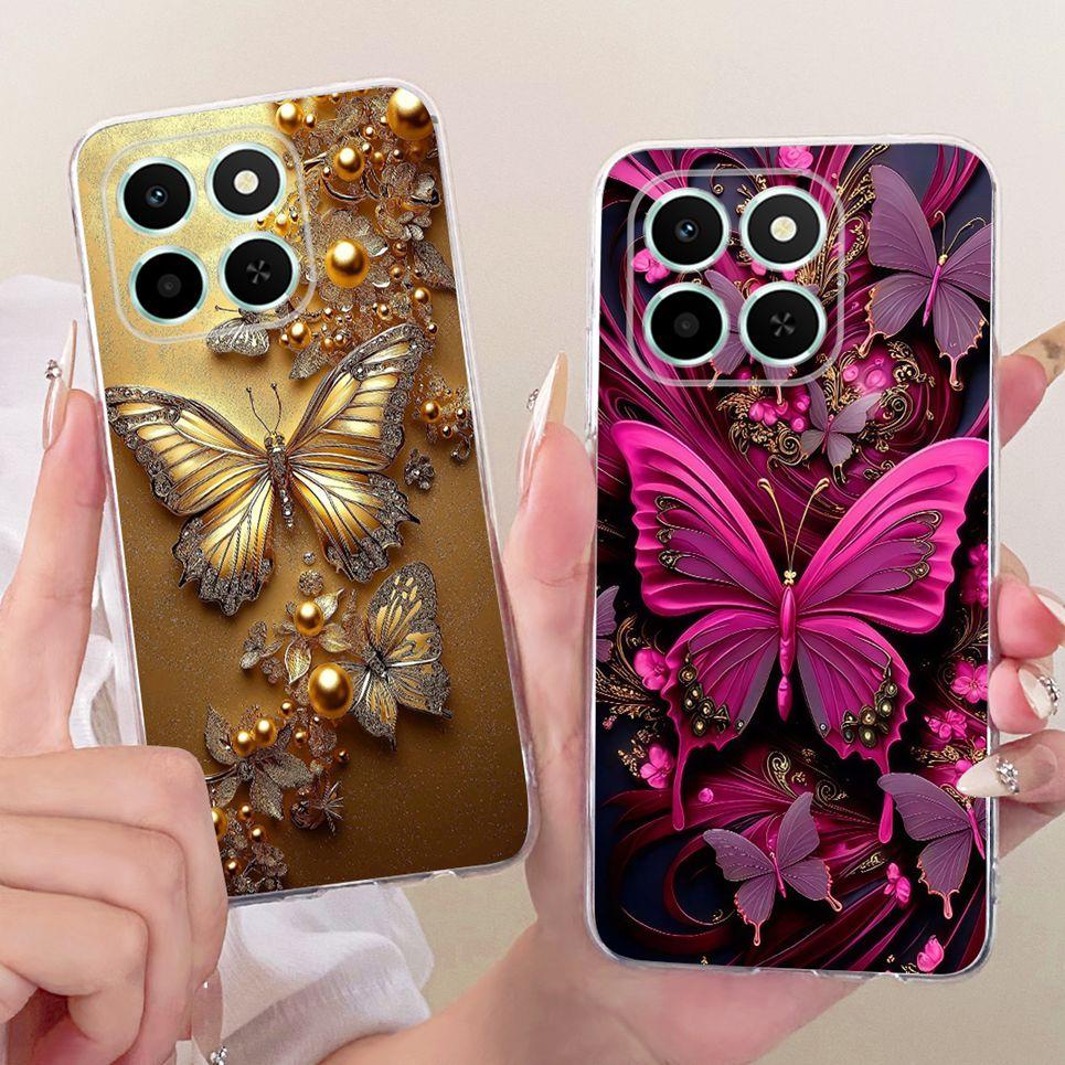 Soft Clear Silicone Casing For Honor X6C X6 X6S 4G Phone Case HonorX6 X 6 Cover Cartoon Cat Dragon Flower Butterfly Pattern
