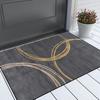 Modern Grey Non-Slip Door Mat Lightweight, Fade Resistant Polyester Entrance Rug for Indoor Outdoor Use Perfect Home Decor