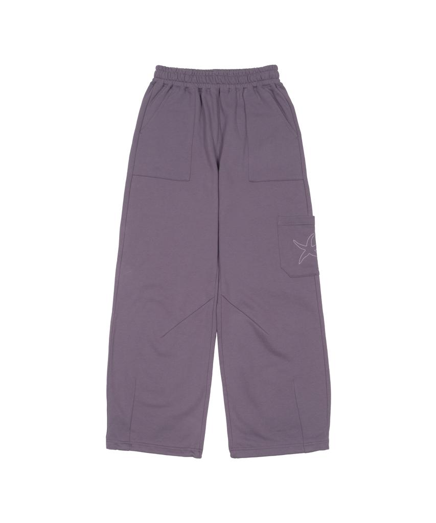 THE COLDEST MOMENT Tcm Cargo Logo Sweat Pants (Purple)