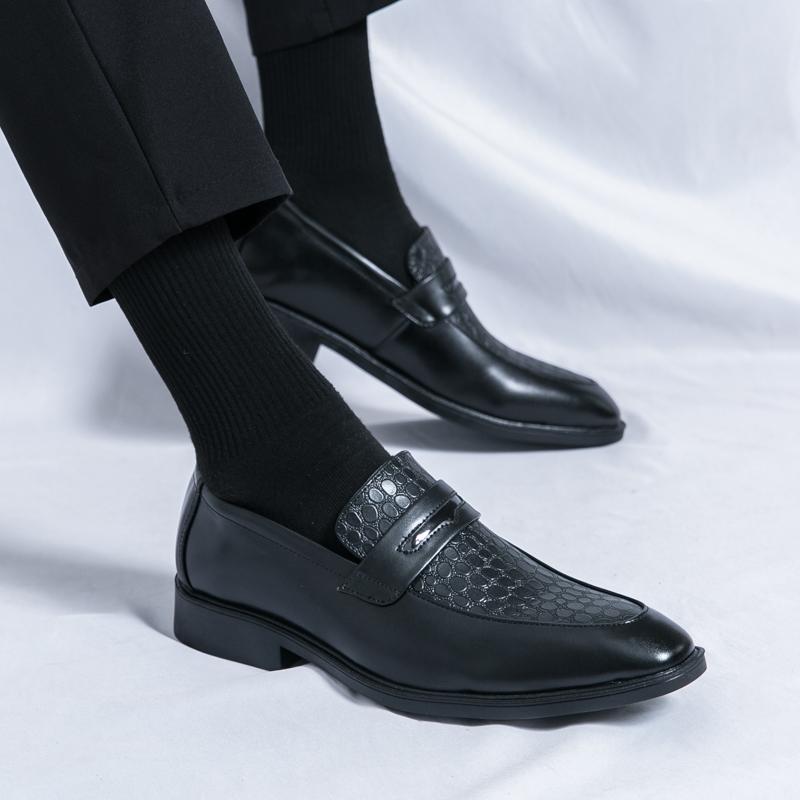 Men Loafers Black Office Shoes Formal Business Blue Wedding Dress Prom Blazers Tuxedo Party Shoes Large Size