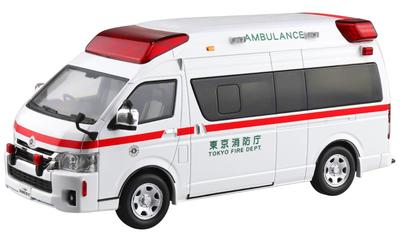 AOSHIMA Масштаб 1/32 Rakupla Сборная модель-защелка № 02-HM Toyota Himedic Скорая помощь, Цветная пластиковая модель