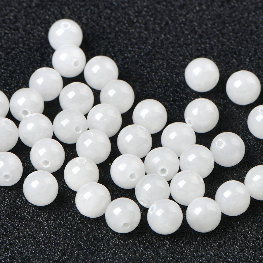 Натуральные белые бусины из нефрита Хэтянь для DIY ручной работы - Материалы для браслетов унисекс