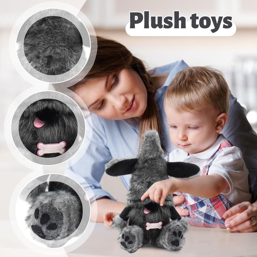 Милая черная собачка-гоблин, безликая кукла, украшение в виде собаки-гнома с высунутым языком