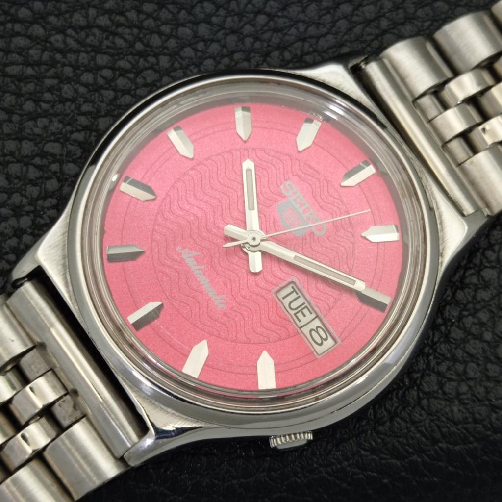 GENUINE VINTAGE SEIKO 5 AUTOMATIC 7S26A JAPAN MENS RED DIAL WATCH A702355-5 R124-a702355